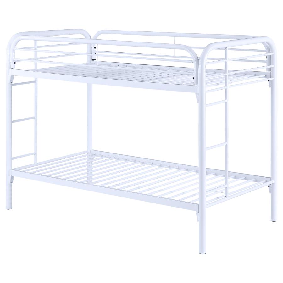Morgan White Twin / Twin Bunk Bed - furniture place usa