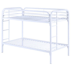 Morgan White Twin / Twin Bunk Bed - furniture place usa