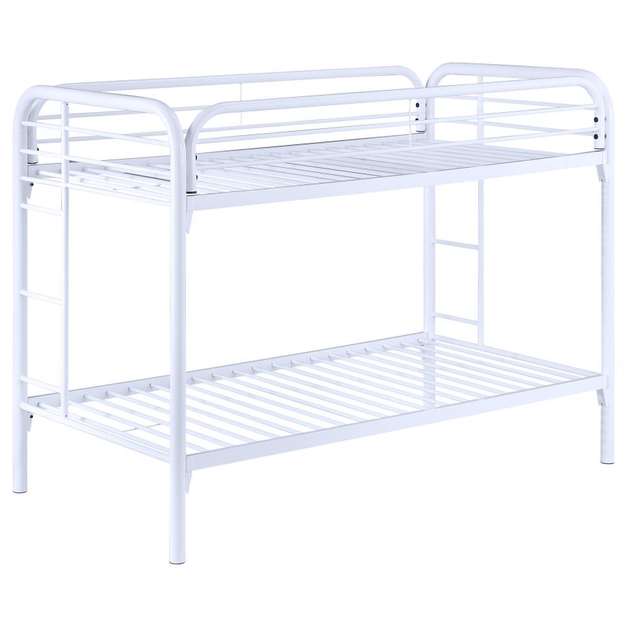 Morgan White Twin / Twin Bunk Bed - furniture place usa