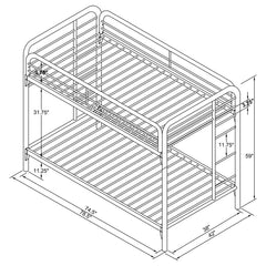 Morgan White Twin / Twin Bunk Bed - furniture place usa