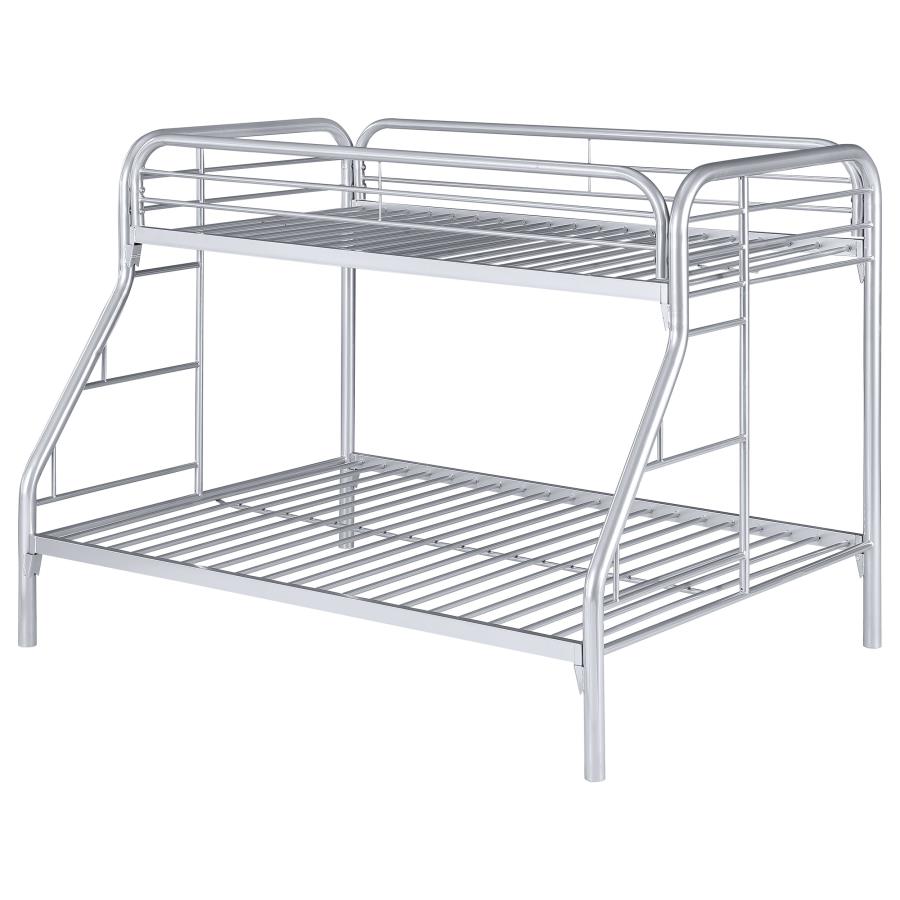 Morgan Silver Twin / Full Bunk Bed - furniture place usa