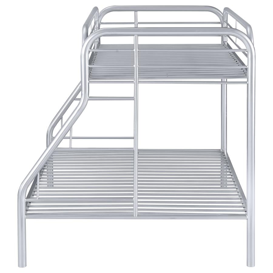 Morgan Silver Twin / Full Bunk Bed - furniture place usa