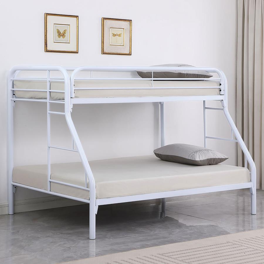 Morgan White Twin / Full Bunk Bed - furniture place usa