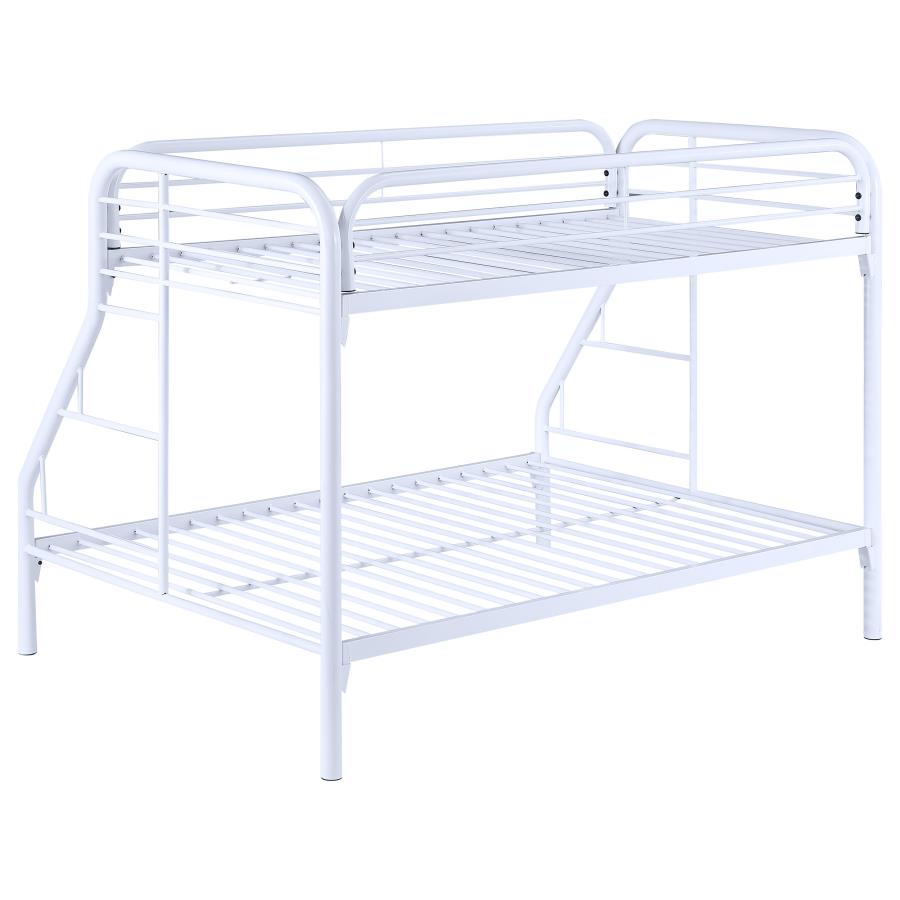 Morgan White Twin / Full Bunk Bed - furniture place usa