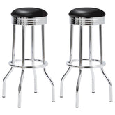 Theodore Black Swivel Bar Stool - furniture place usa