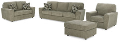 Cascilla Sofa, Loveseat, Chair and Ottoman - furniture place usa