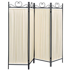 Dove Beige 4 Panel Room Divider - furniture place usa