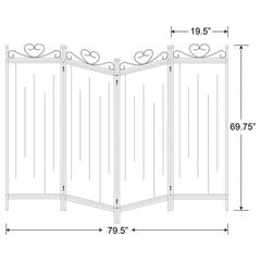 Dove Beige 4 Panel Room Divider - furniture place usa