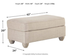 Traemore Ottoman - furniture place usa