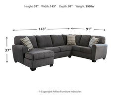 Ambee 3-Piece Sectional with Ottoman - PKG010934 - furniture place usa