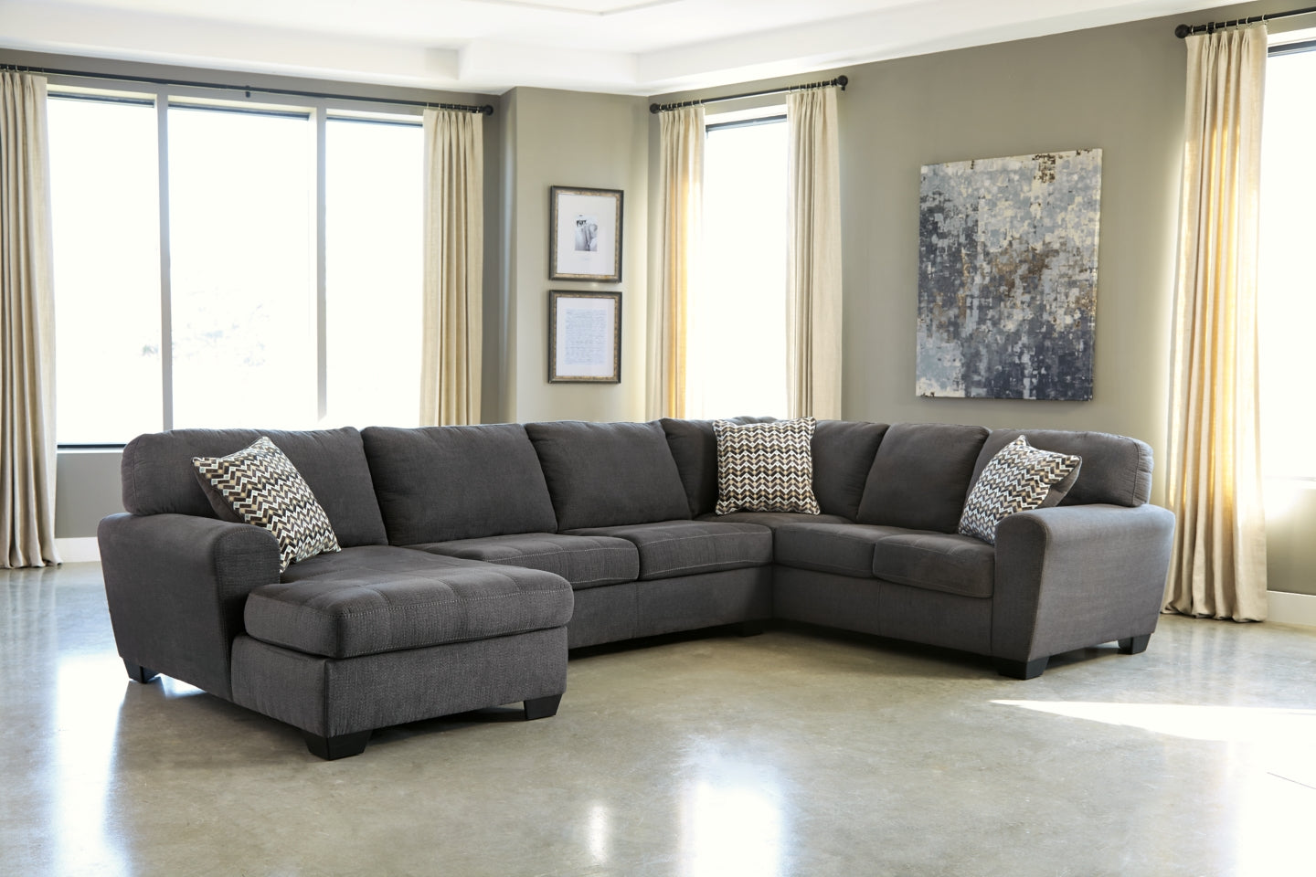 Ambee 3-Piece Sectional with Ottoman - PKG010934 - furniture place usa