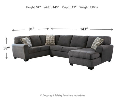 Ambee 3-Piece Sectional with Ottoman - PKG010935 - furniture place usa