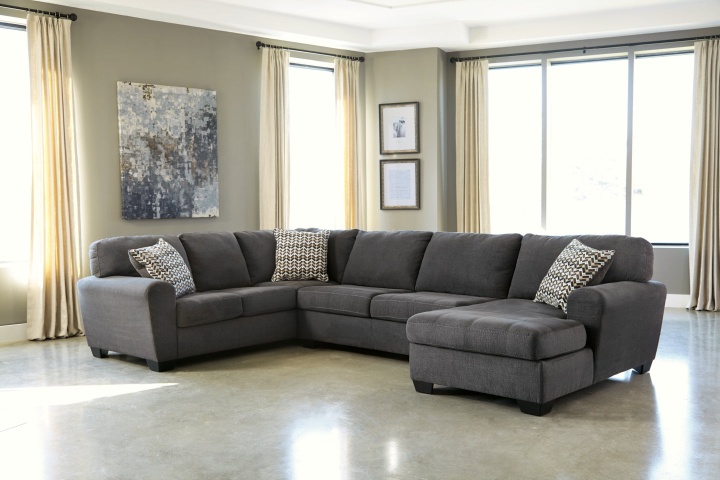 Ambee 3-Piece Sectional with Ottoman - PKG010935 - furniture place usa