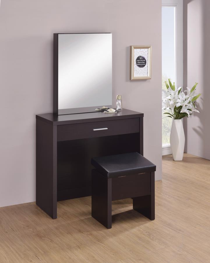 Harvey Brown Vanity Table & Mirror - furniture place usa