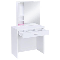 Harvey White Vanity Table & Mirror - furniture place usa