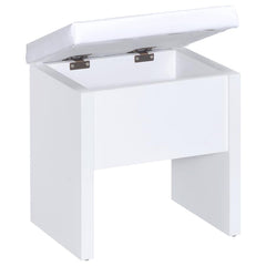 Harvey White Vanity Table & Mirror - furniture place usa