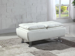 Dilleston White Storage Ottoman - furniture place usa