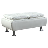 Dilleston White Storage Ottoman - furniture place usa