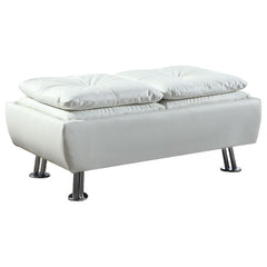 Dilleston White Storage Ottoman - furniture place usa