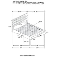 Soledad Grey Eastern King Storage Bed - furniture place usa
