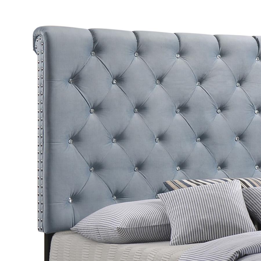 Warner Blue Eastern King Bed - furniture place usa