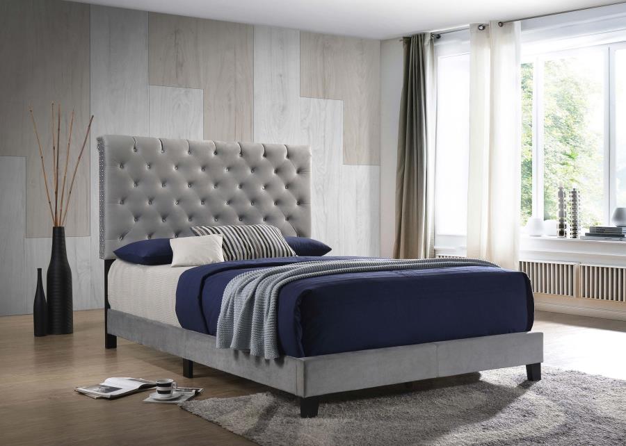 Warner Grey Eastern King Bed - furniture place usa