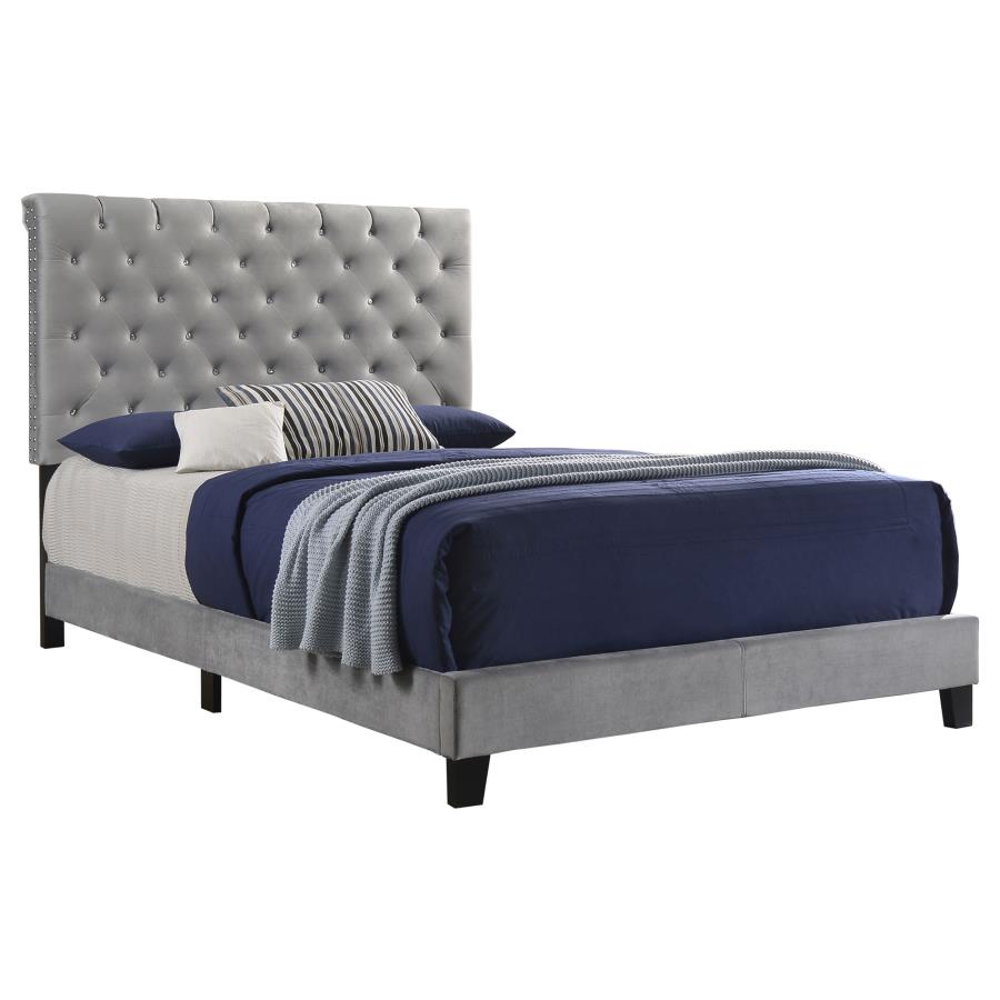 Warner Grey Eastern King Bed - furniture place usa