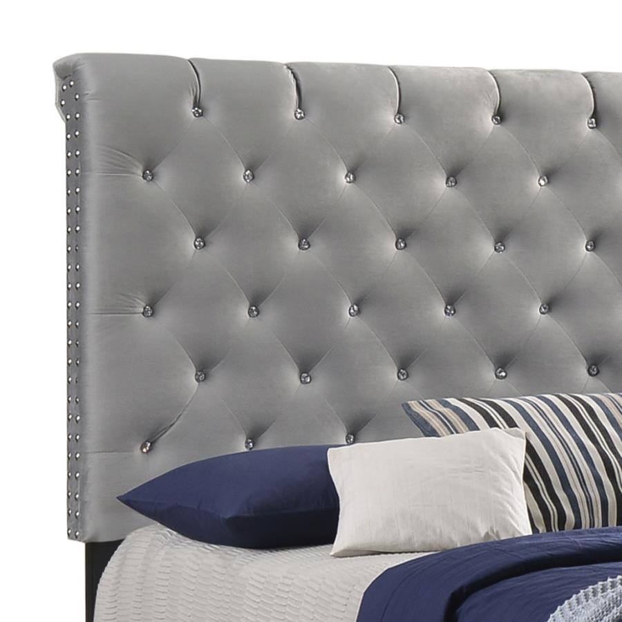 Warner Grey Eastern King Bed - furniture place usa