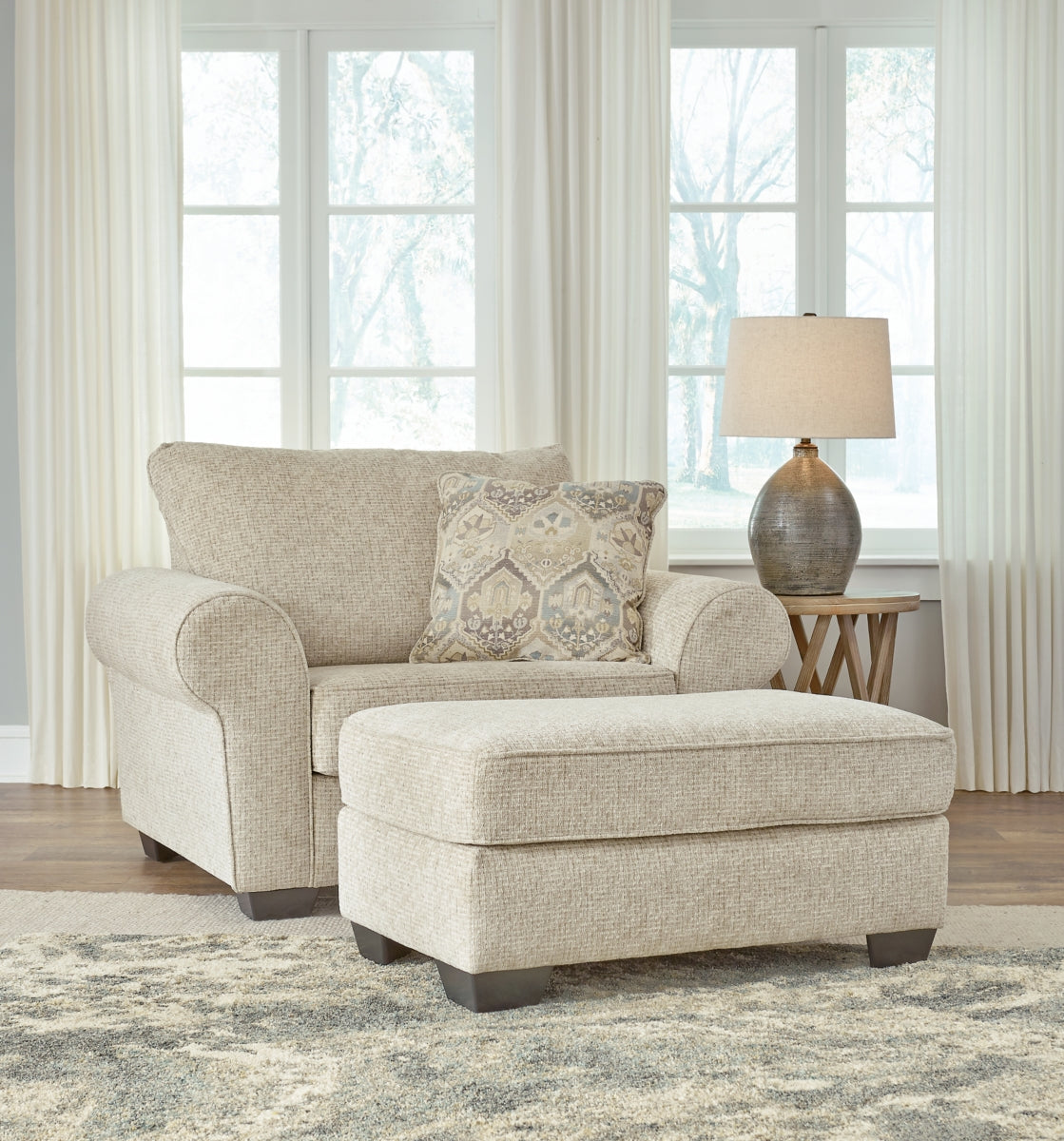 Haisley Sofa, Loveseat, Chair and Ottoman - furniture place usa