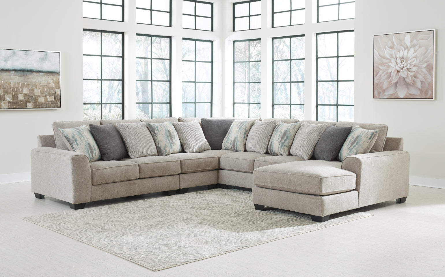 Ardsley 5-Piece Sectional with Ottoman - PKG001227 - furniture place usa