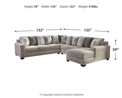 Ardsley 4-Piece Sectional with Chaise - furniture place usa