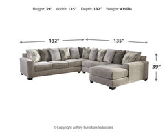 Ardsley 4-Piece Sectional with Chaise - furniture place usa