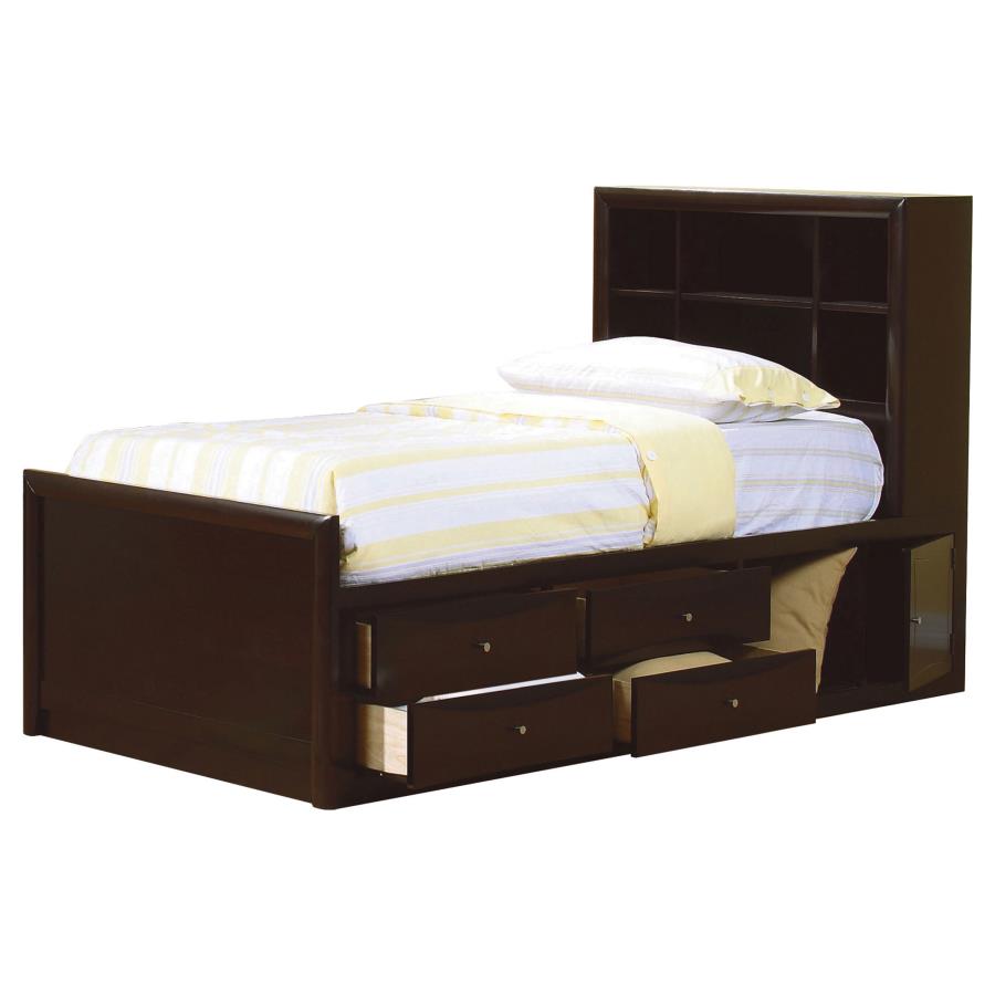Phoenix Brown Twin Storage Bed - furniture place usa