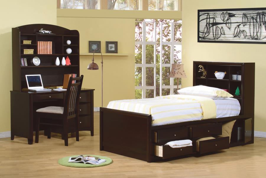 Phoenix Brown Twin Storage Bed - furniture place usa