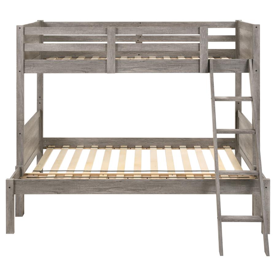 Ryder Grey Twin / Full Bunk Bed - furniture place usa