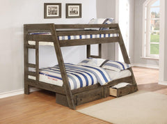 Wrangle Hill Grey Twin / Full Bunk Bed - furniture place usa
