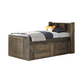 Wrangle Hill Grey Twin Storage Bed - furniture place usa