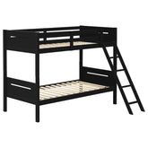 Littleton Black Twin / Twin Bunk Bed - furniture place usa