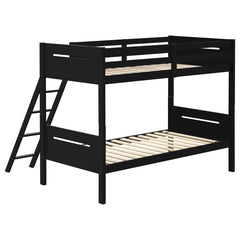 Littleton Black Twin / Twin Bunk Bed - furniture place usa