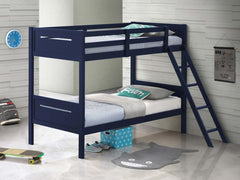 Littleton Blue Twin / Twin Bunk Bed - furniture place usa