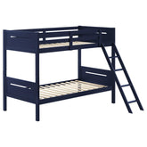 Littleton Blue Twin / Twin Bunk Bed - furniture place usa