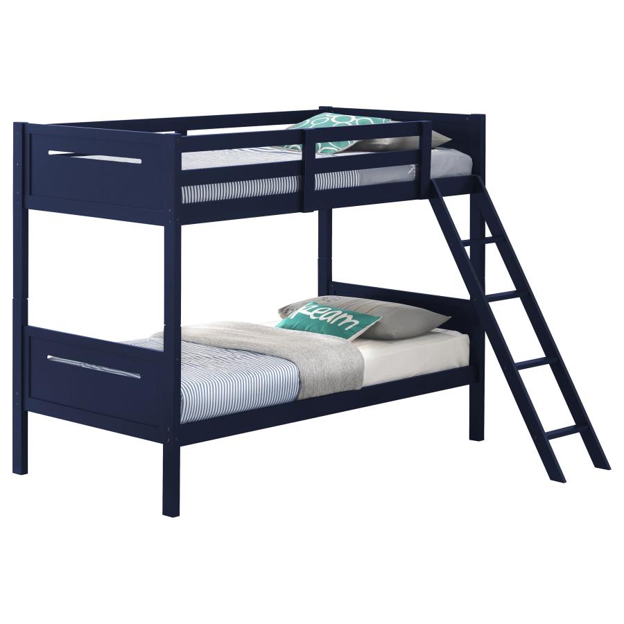 Littleton Blue Twin / Twin Bunk Bed - furniture place usa
