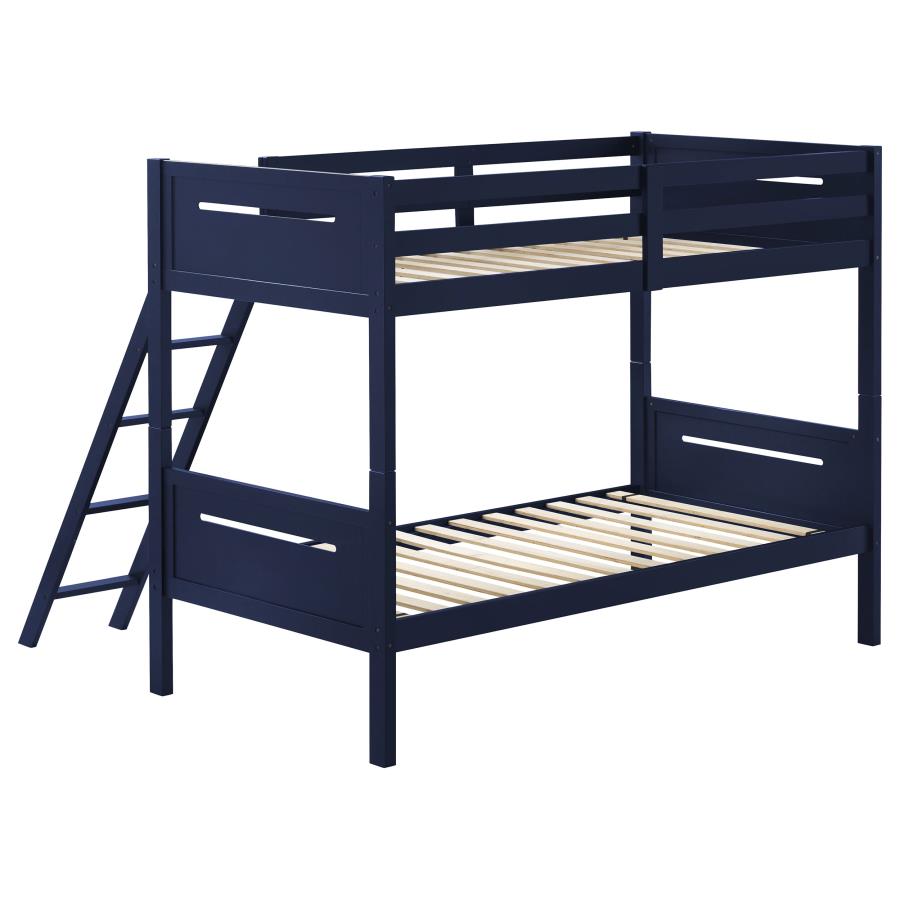 Littleton Blue Twin / Twin Bunk Bed - furniture place usa