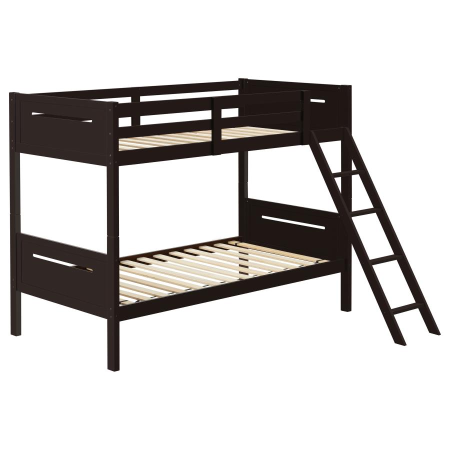 Littleton Brown Twin / Twin Bunk Bed - furniture place usa