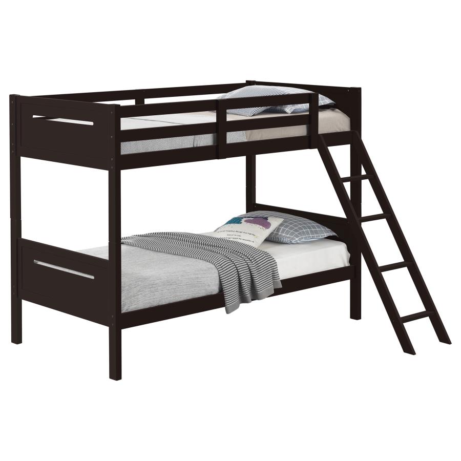 Littleton Brown Twin / Twin Bunk Bed - furniture place usa