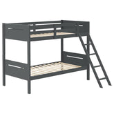Littleton Grey Twin / Twin Bunk Bed - furniture place usa