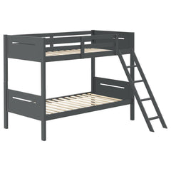 Littleton Grey Twin / Twin Bunk Bed - furniture place usa