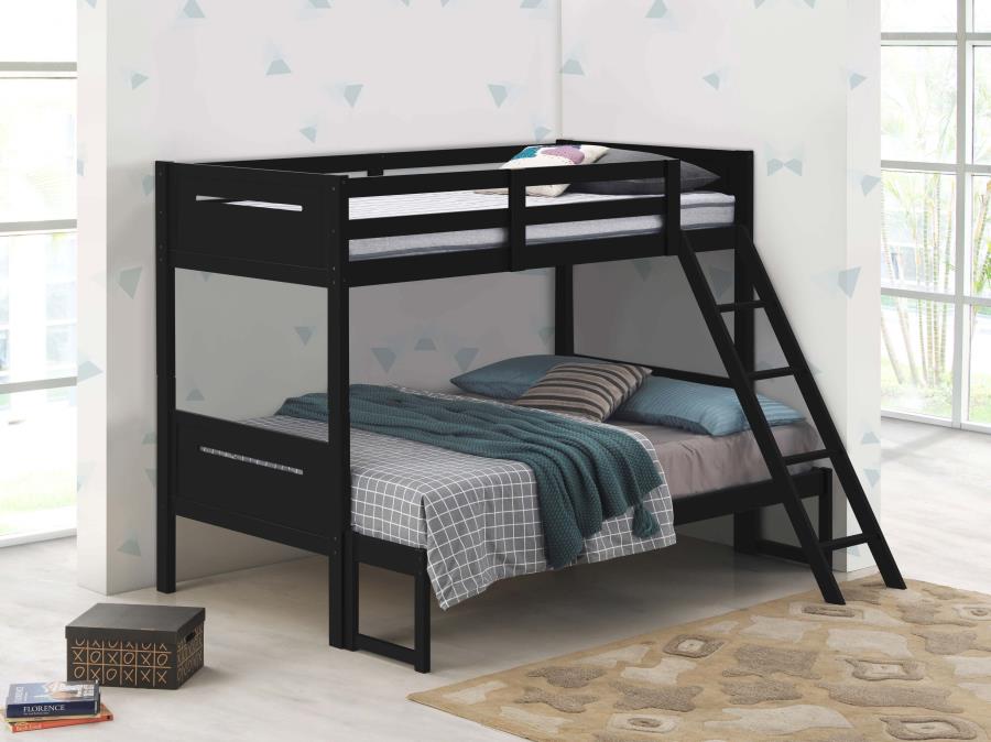 Littleton Black Twin / Full Bunk Bed - furniture place usa