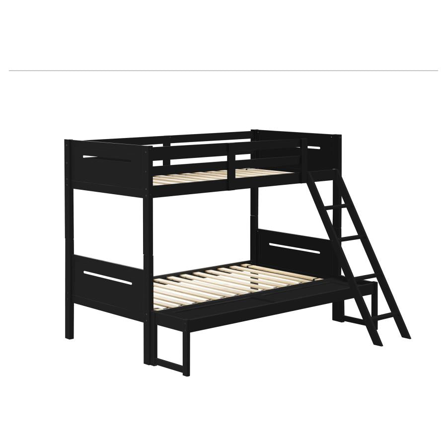 Littleton Black Twin / Full Bunk Bed - furniture place usa