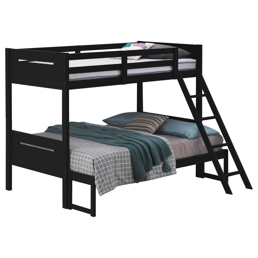 Littleton Black Twin / Full Bunk Bed - furniture place usa